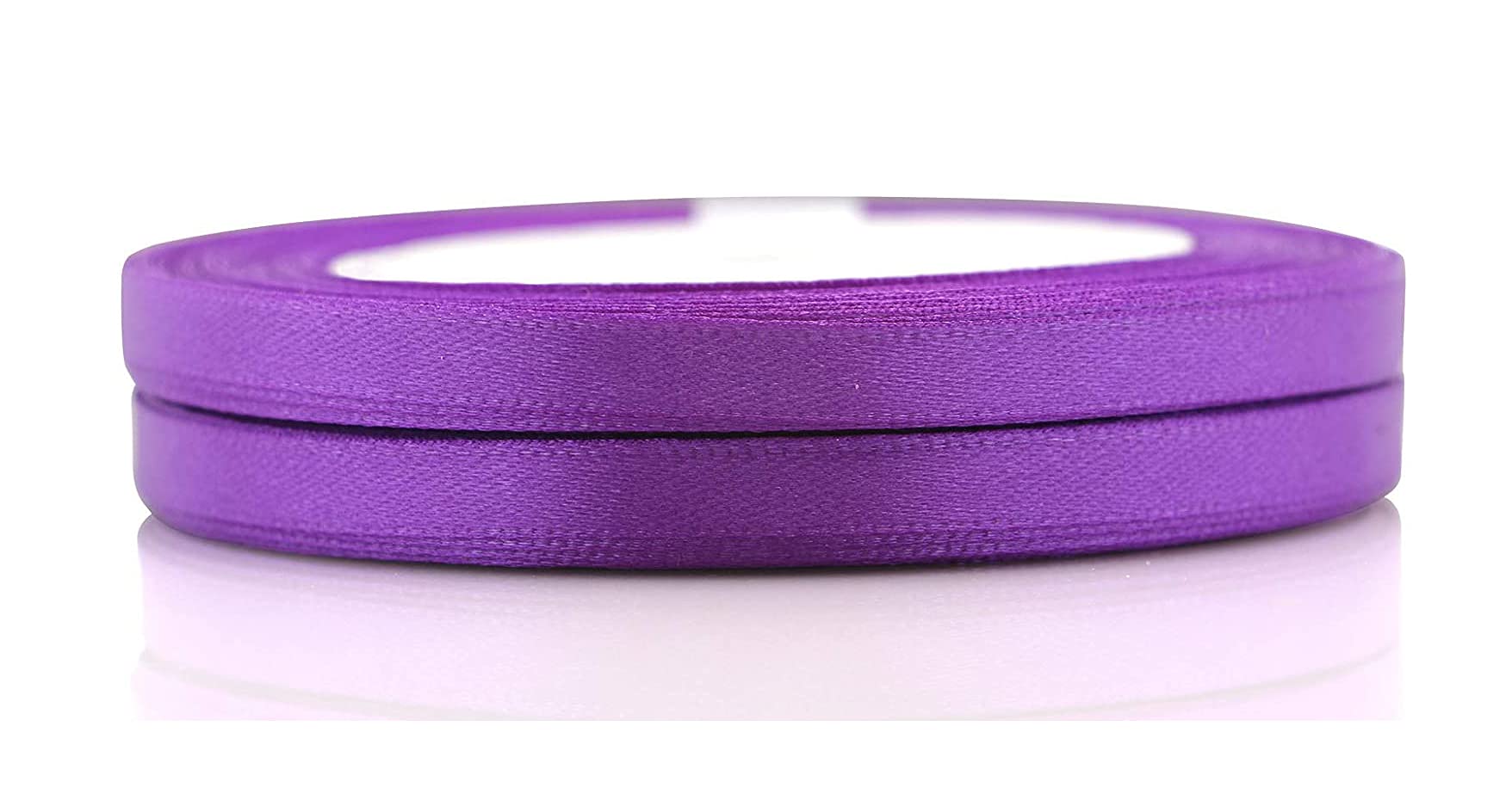 1/4-inch ,30 MT’s, Solid Single Face Satin Ribbon for Wedding & Gift packaging, Party Decoration, DIY Hair Accessories, Sewing, Invitation Embellishments Scrapbooking Decoration Colour- Purple
