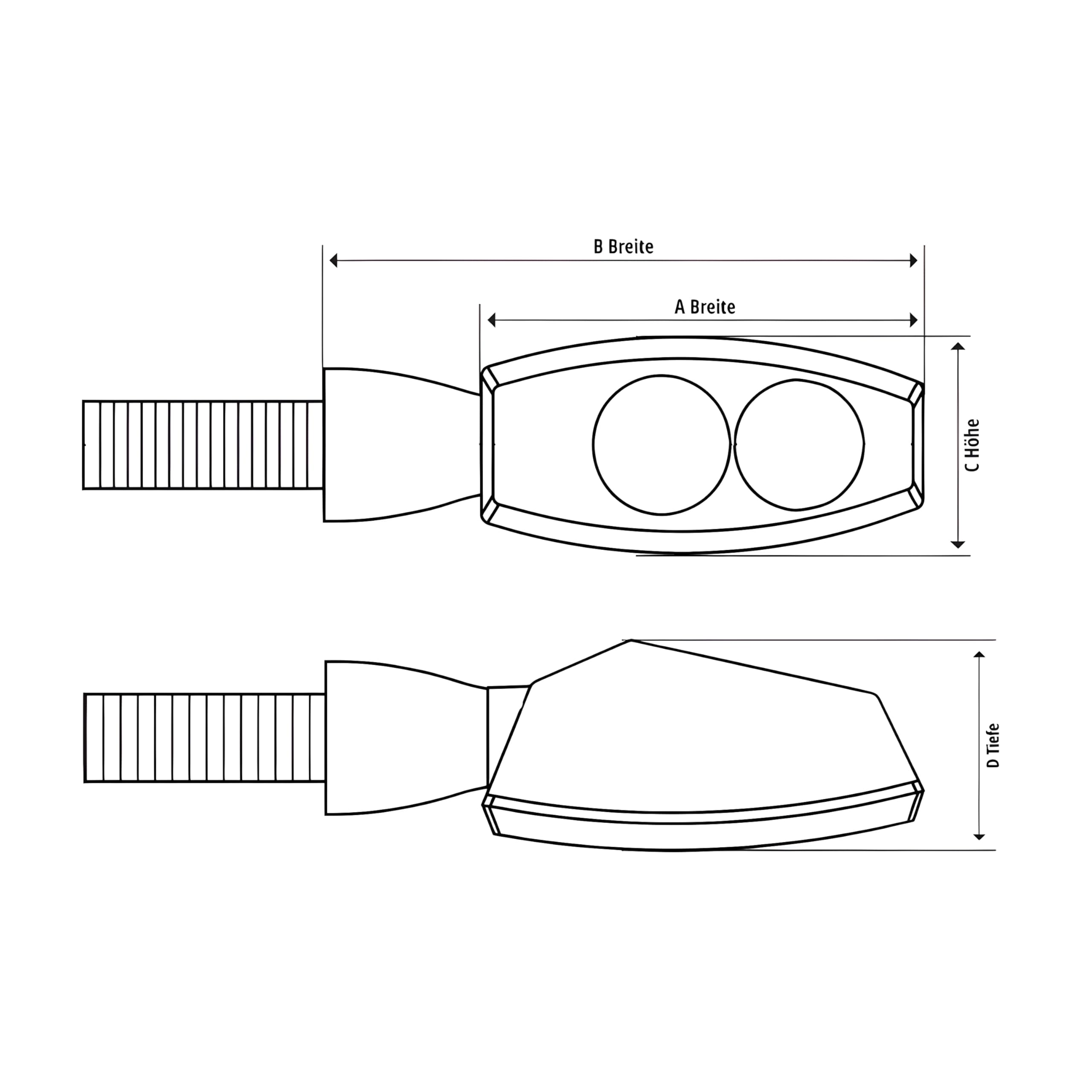 Blinker Highsider CNC Light Little Bronx 3in1 Rücklicht Bremslicht schwarz getönt paar
