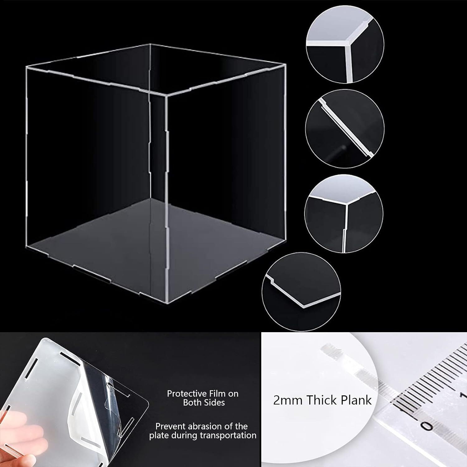 Vitrina de acrílico con organizador cubos extraíble