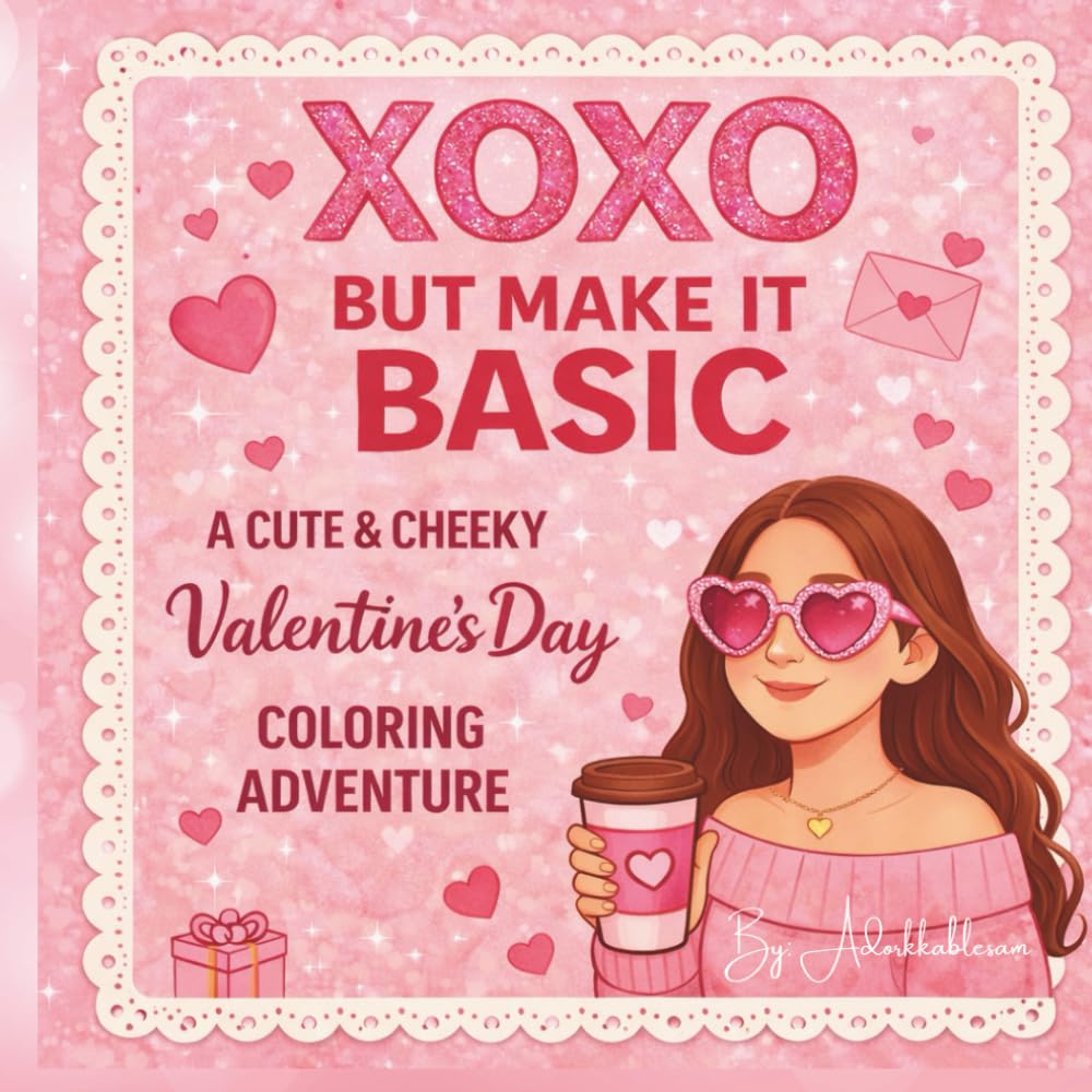 XOXO But Make It Basic: A Cute & Cheeky Valentine's Day Coloring Adventure