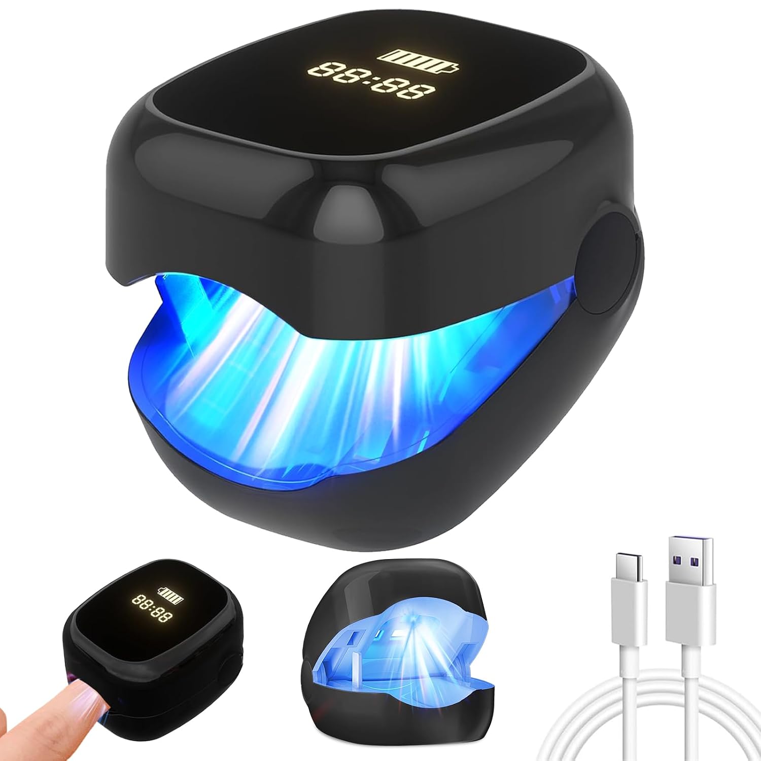 Nail Fungus Laser Treatment LED Light Device, Toenail & Fingernail Care for Thick, Yellow, Discolored Nails, At-Home Therapy, Rechargeable Portable Rechargeable Nail Fungus Device (White)