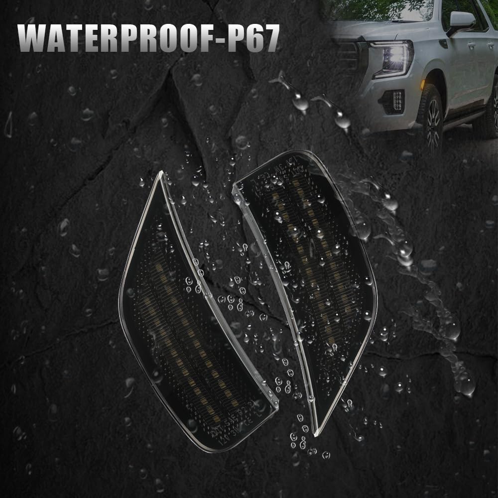 ROCCS Amber & White LED Side Marker Lights for 2021-2024 GMC Yukon
