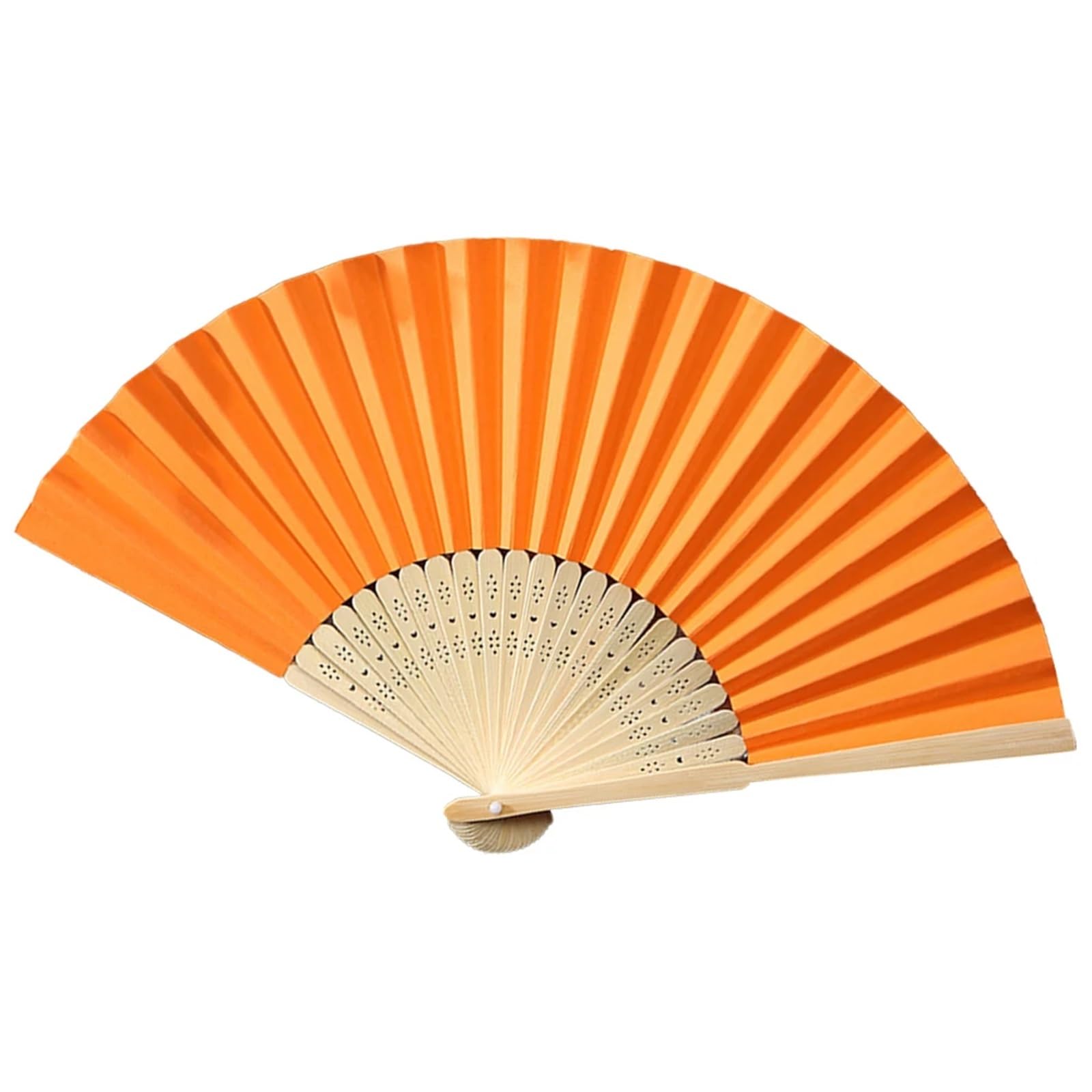 Cqahdsevf Orange Paper Foldable Hand Fan