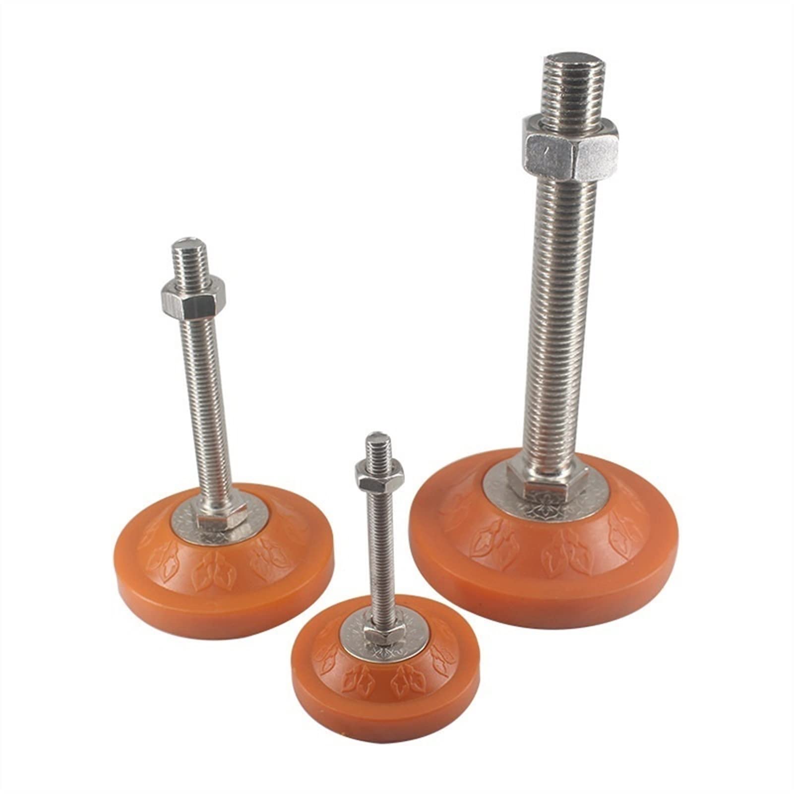 Möbelbeine 4er-Set verstellbare Füße mit Fester Gummibasis, Gewinde-Nivellierfüße for schwere Möbel, Schränke, Regale, Maschinenausrüstung(D60xm12x120mm)