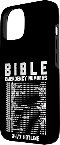 Miniatura 11 de Funda de regalo cristiana para iPhone 11 con números de emergencia bíblica, versículo de Dios Jesús, fe