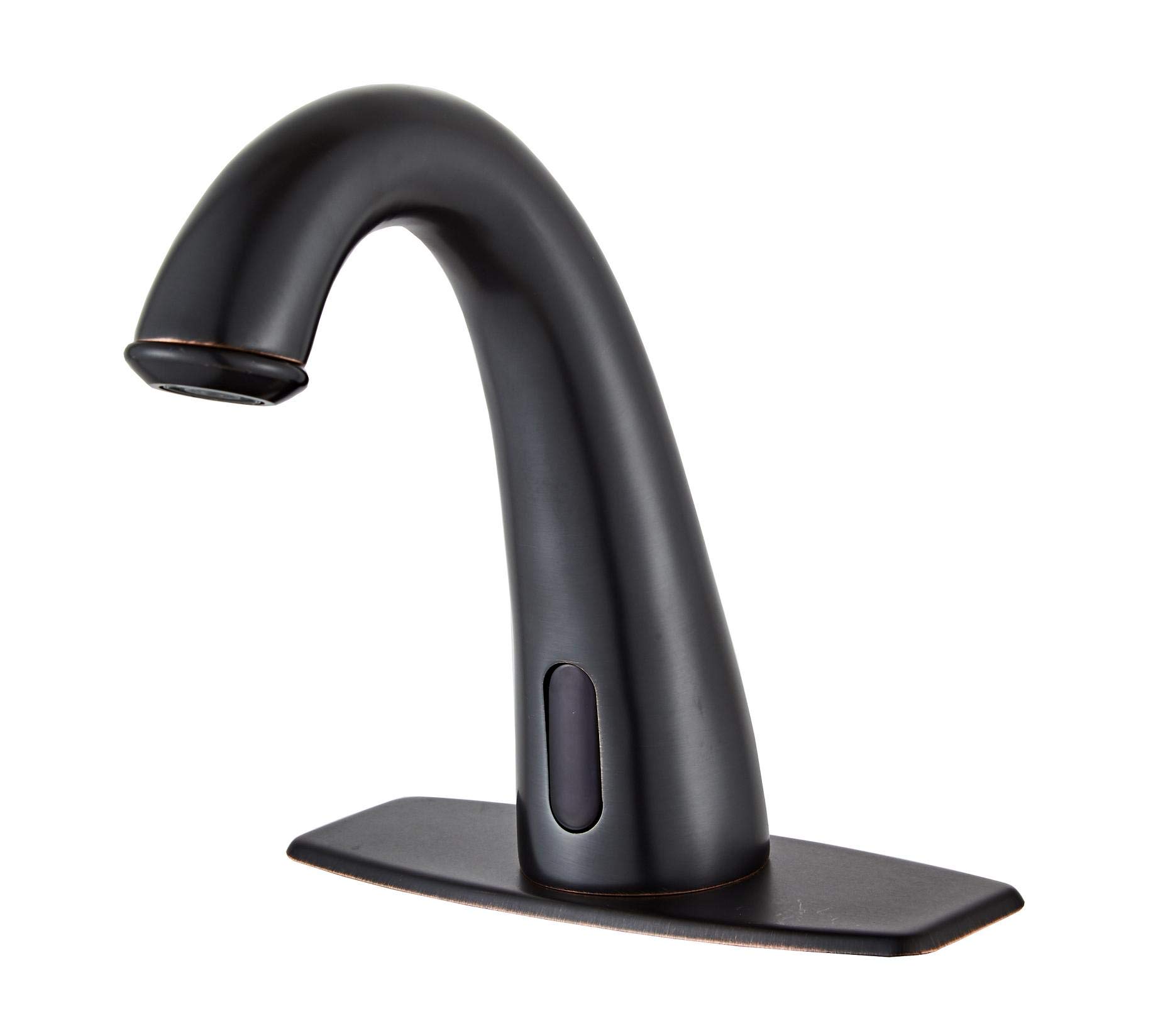 HHOOMMEETouchless Bathroom Faucet Matte Black Finishing Automatic Sensor Motion Basin Mixer Tap with Deck Plate