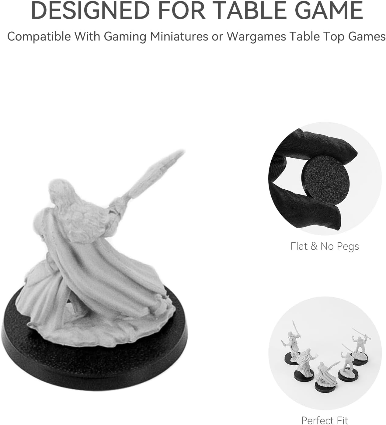 100PCS Miniature Bases+120PCS Adhesive, 25mm or 0.98inch Round Black Plastic Model Bases for Gaming Miniatures Collectible War Table Game or Wargames Board Game