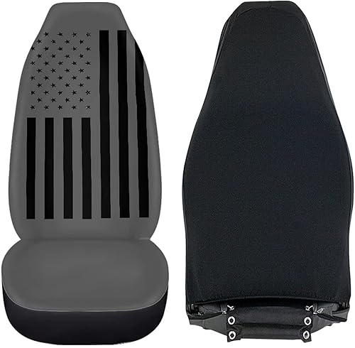 Miniatura 6 de Drydeepin Bandera estadounidense negra 4 de julio, accesorios de automóvil, 2 fundas de asiento para asientos delanteros, decoración interior,