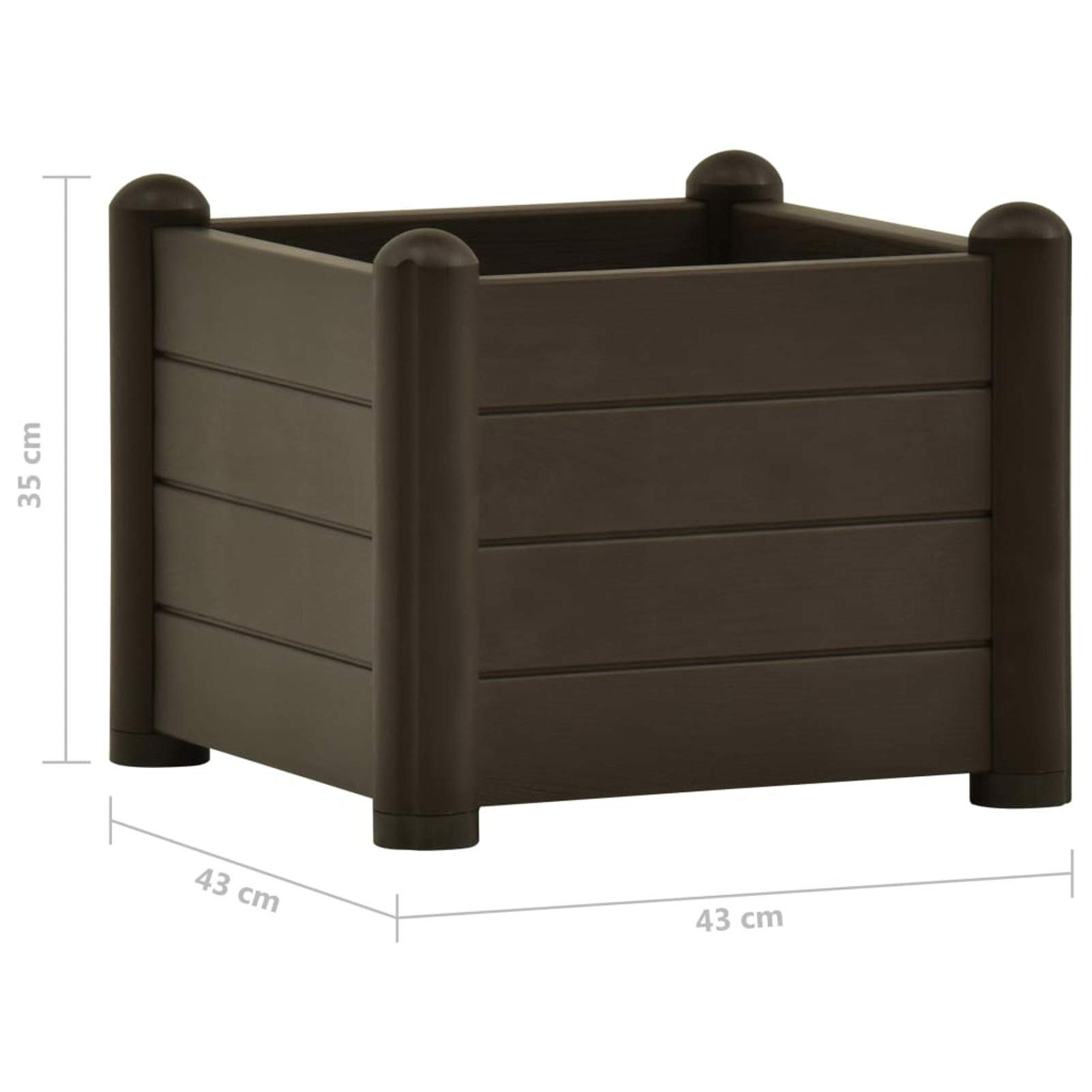 Arriate de jardín PP Mocha 43x43x35 cm Jardineria Accesorios Huerto Vertical Macetas Exterior
