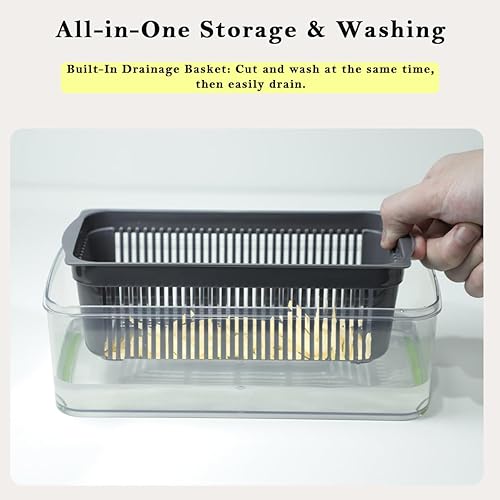 Vista 5 de Picador de verduras Cuchillas de acero inoxidable resistentes al óxido para cortar, cortar en cubitos y picar sin esfuerzo Base antideslizante