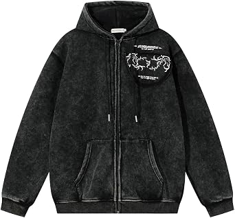Streetwear Vintage Hoodies Men Zipper Hoodie Spring Autumn Fleece Hoodies Male Oversized