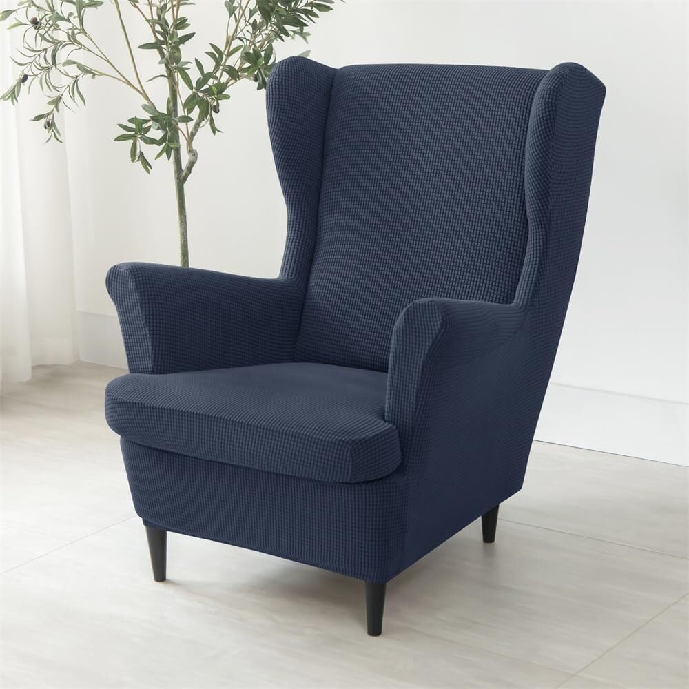 Jacquard Stretch Wingback Chair Covers 2 Piece Wing Chair Armchairs Covers