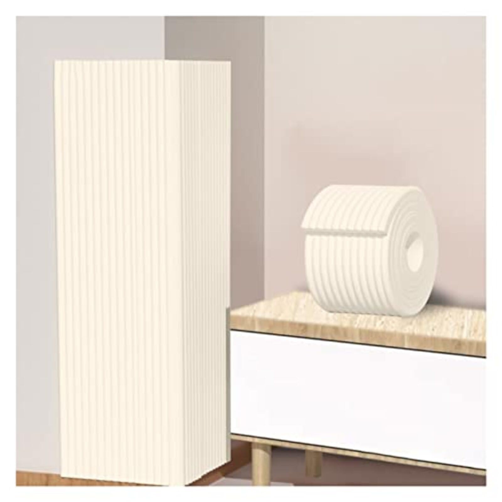Schaumstoff-Tischkantenschutz für Babysicherheit, selbstklebende Möbelkantenschutz in Weiß, extra breites Sicherheitsband für Garagenwände, Bett, Kleiderschrank und Schränke, Einfassung, 1 m, Weiß