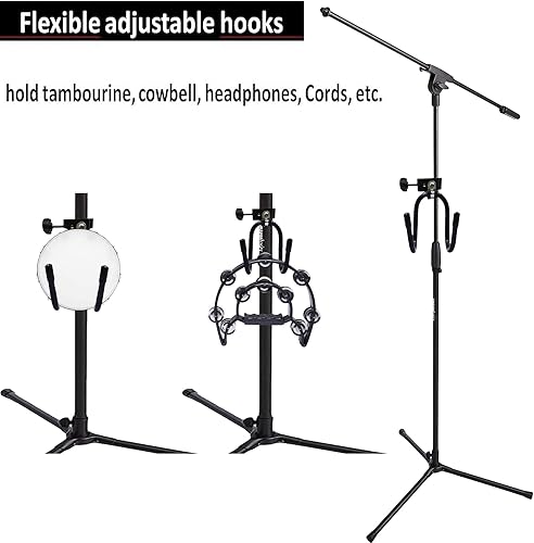 Miniatura 3 de Pmsanzay Soporte universal para colgar, metal negro con almohadillas de goma, se adapta a tubos de 0.4 a 1.5 pulgadas, adecuado para auriculares,