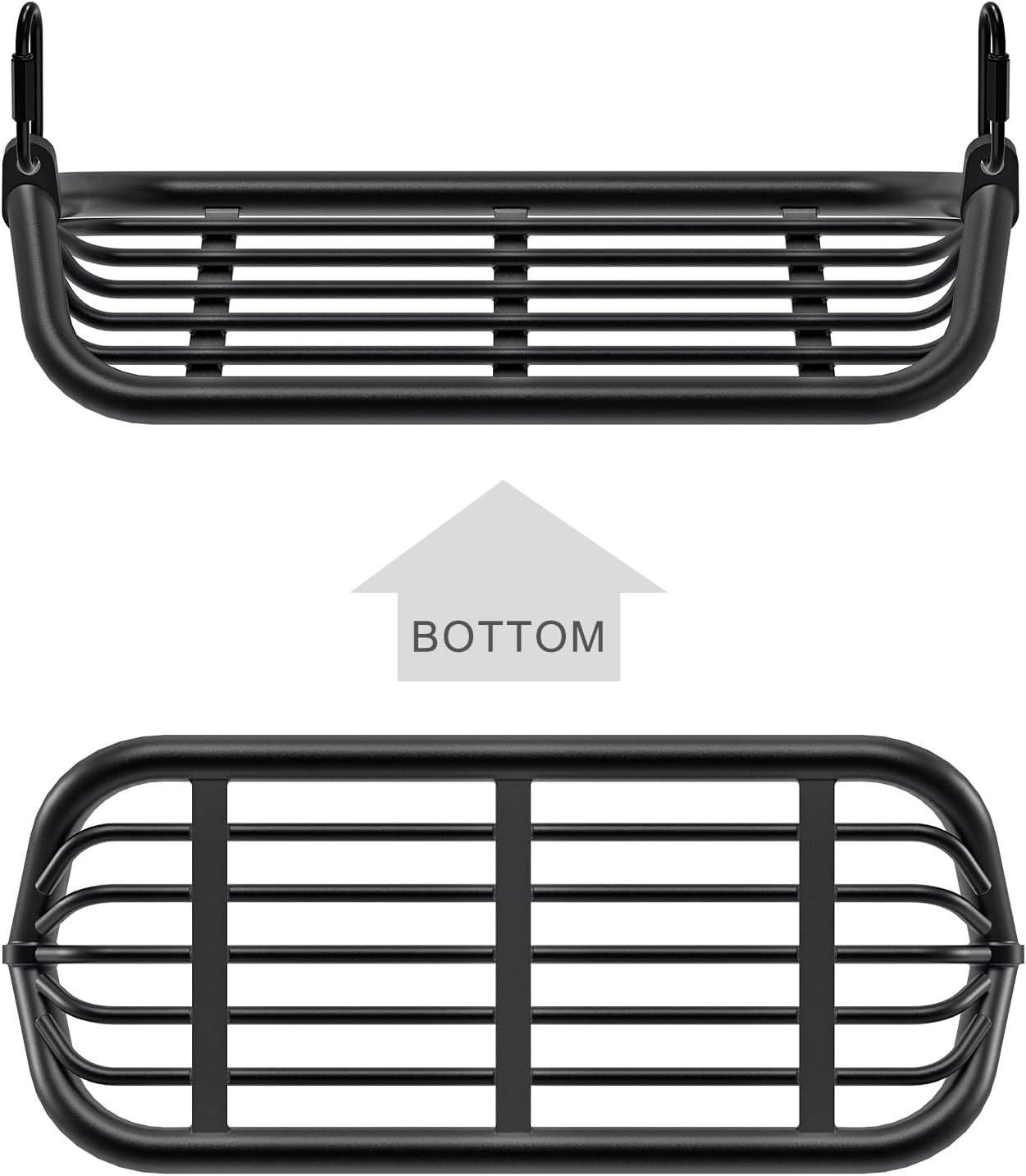 SELEWARE Heavy-Duty 17" Metal Frame Swing Seat with 2 Carabiners, Replacement Swing for Backyard Playground Tree Swings, Compatible with Ropes & Chains, Black