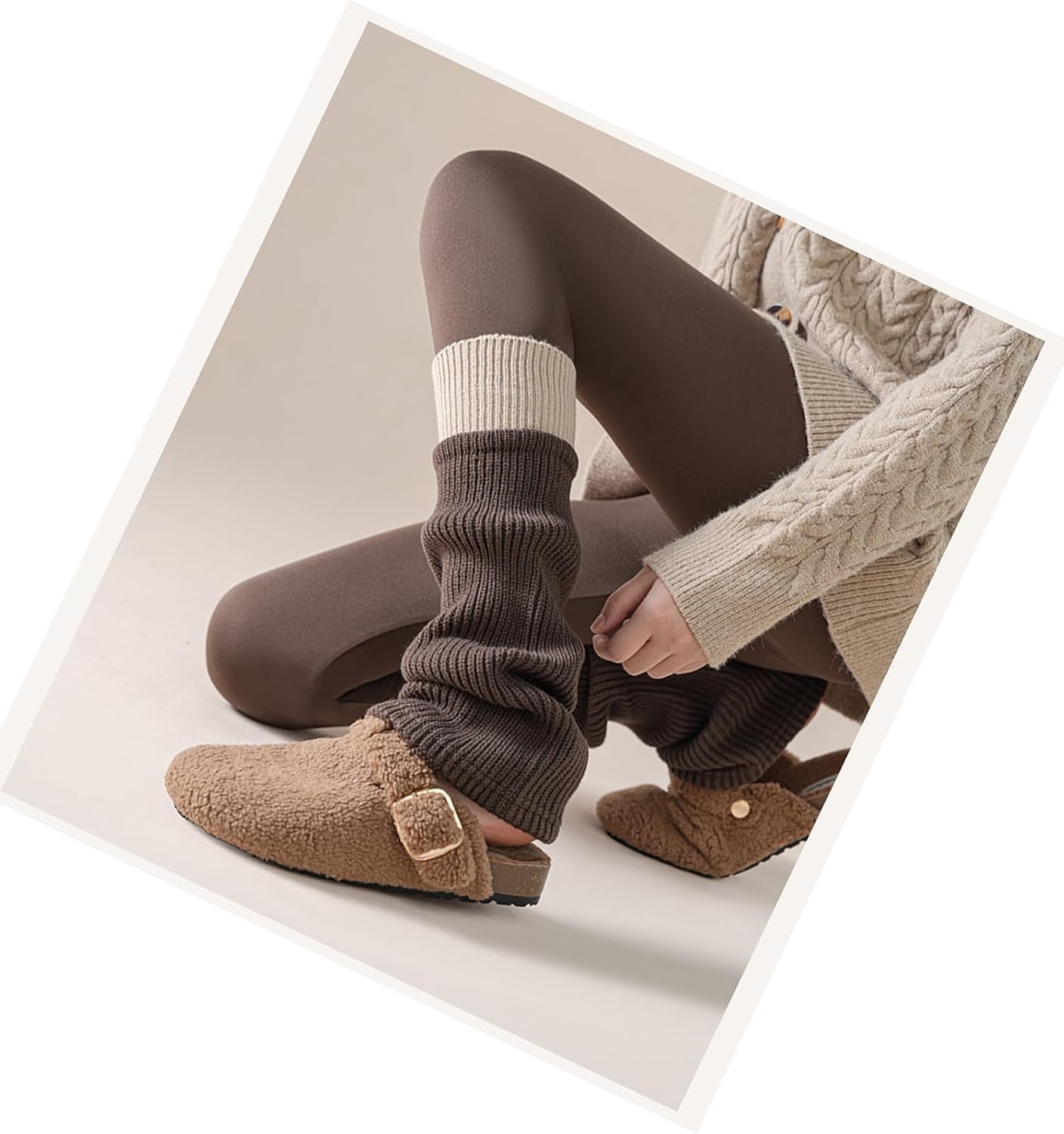 Soxbang Women's Leg Warmers Wool Blend, Leg Warmers for Girls, Ribbed Knit Thermal Ankle Warmers and Boot Cuffs for Winter - Image 7