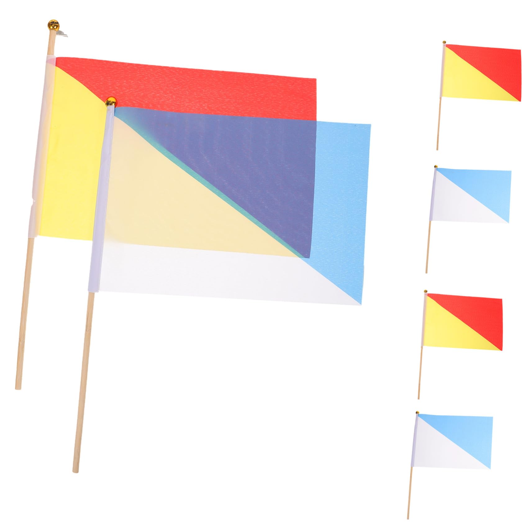 Outanaya Signal Flags 6 Pack Handheld Performance Flags for Games Training Navy Band Made of Wood Polyester