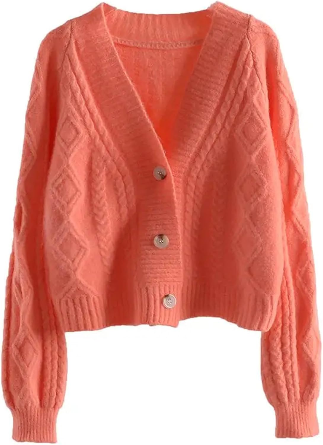 Autumn Winter Women's Knitted Cardigan Jacket Short Sweater Loose Knit Sweaters Casual Jumpers Jacket