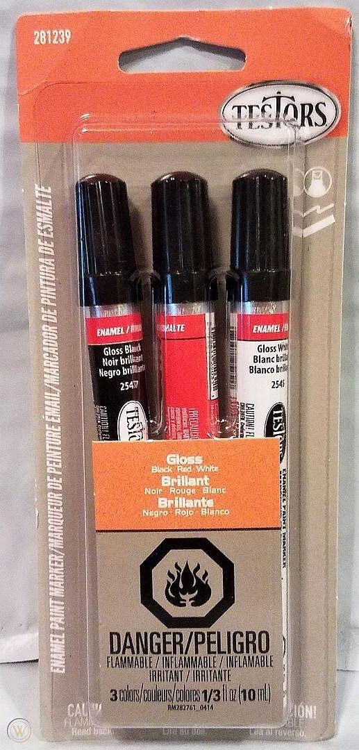 Testors 281239 Testors Marker Paint Black/Red/White Arts