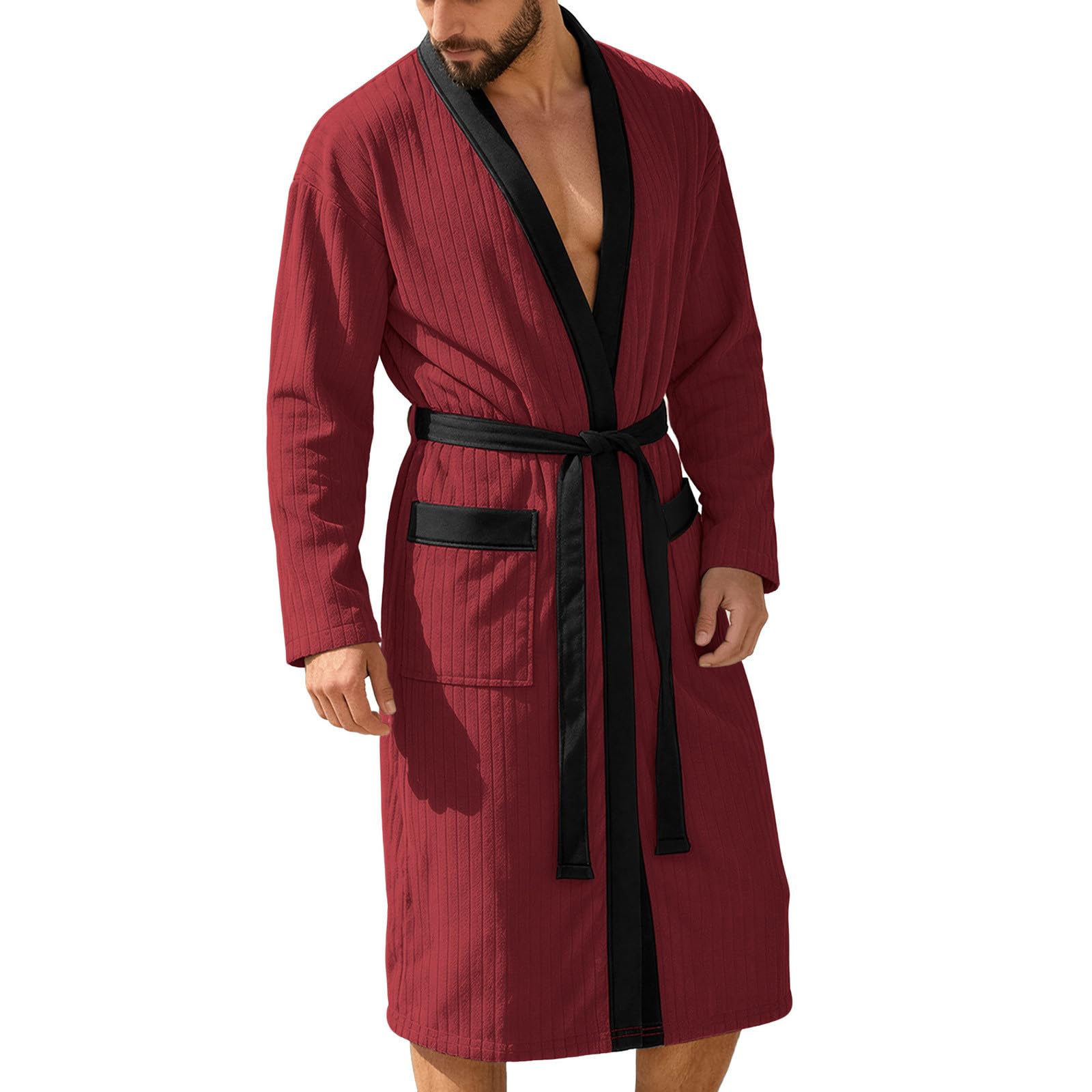 Albornoz Albornoz Unisex Suave Albornoz de Viaje Sauna Albornoz de Microfibra con Capucha para Hombres y Mujeres Waffle Sauna Ropa de Dormir Bathrobe Albornoces