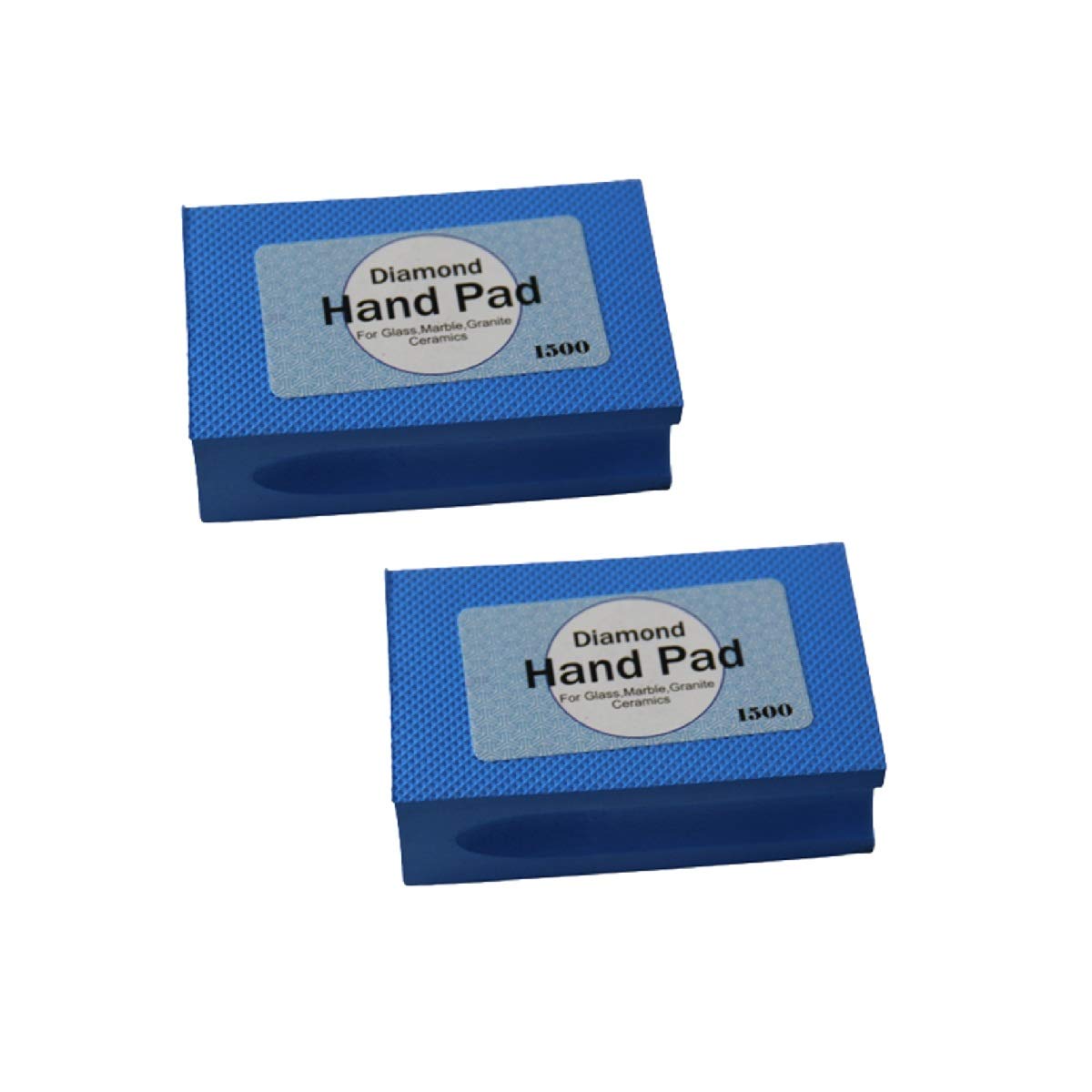 MACHSWON 2PCS Diamond Sanding Blocks 1500 Grit Diamond Hand Polishing Pad Blue Electroplated Polishing Hand Pads Hand-Held Sanding Block for Stone Ceramic Glass