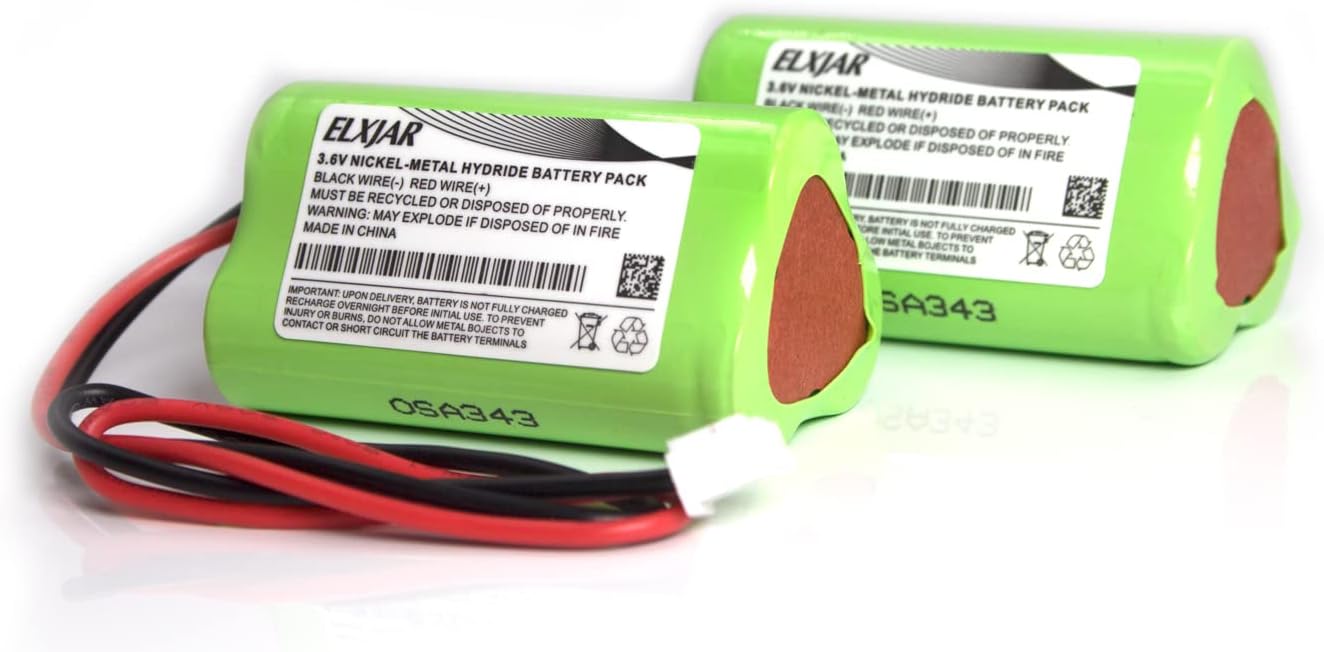 (2-Pack) 3.6V 1800mAh AA Ni-MH Battery Replacement for Craftsman 73904 Flashlight Emergency Exit Light Unitech AA1800mAh OSI OSA-343 KTK KIK AA1400mAh