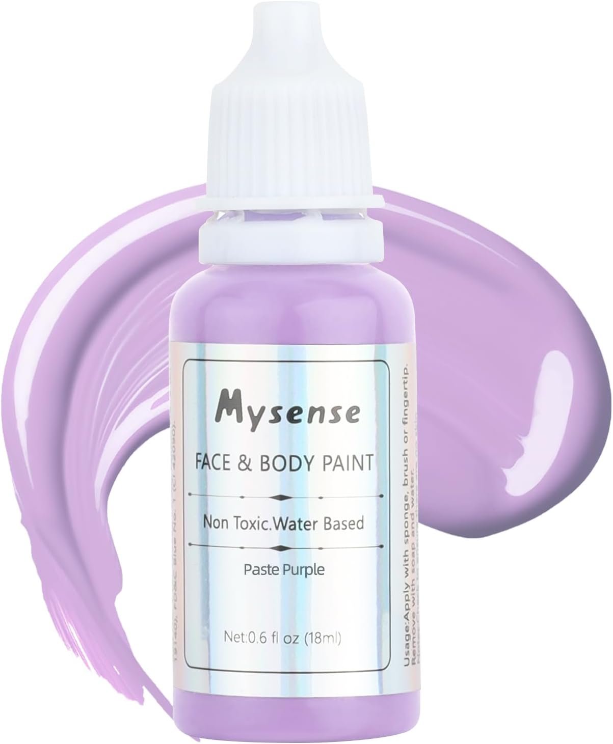 Mysense Pastel Purple Face Body Paint,Water Based Washable Face Paint,Non-toxic Cream Body Paint for Adults and Children,Purple Face Painting for Halloween SFX Ursula Costume Cosplay Makeup,0.6oz