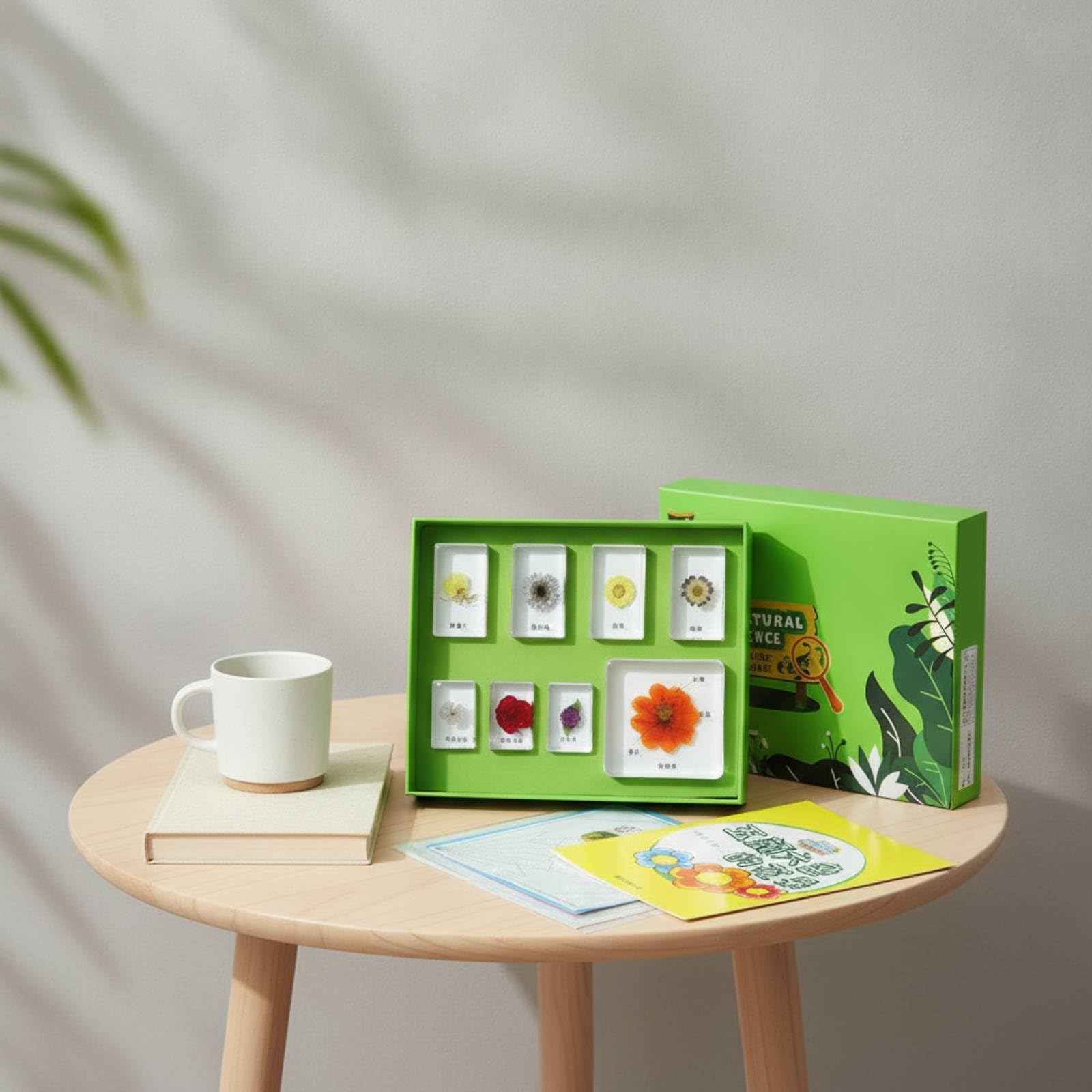 harayaa Kit de Ciencias para Niños Juego de Bloques de Resina Caja Clasificadora Tarjetas Educativas Diseño Que Facilita Observación Segura Adecuado para Aula, Array, Viaje De Semillas
