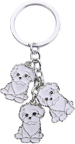 Llavero de perro, llavero con colgante de mascota, lindas etiquetas de identificación de cachorro, llavero de metal para amantes de los perros