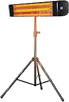 Spylandy 1500W Infrared Patio Heater with Tripod Stand, Remote, 9 Heat Levels, IPX5 Waterproof, Portable for Outdoor Garage Indoor Use