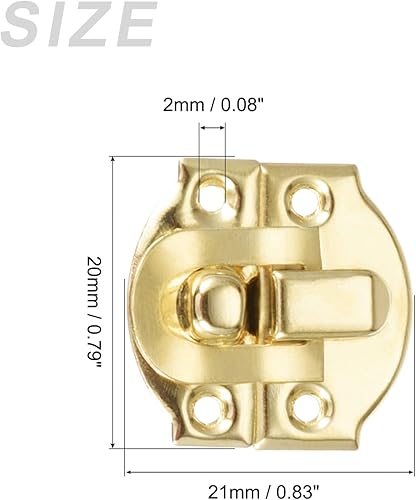 Miniatura 2 de METALLIXITY Cerradura de cierre de palanca (0.83 pulgadas x 0.78 pulgadas), 50 pestillos de cerrojo de hierro, para gabinetes, cajas, maletas, tono