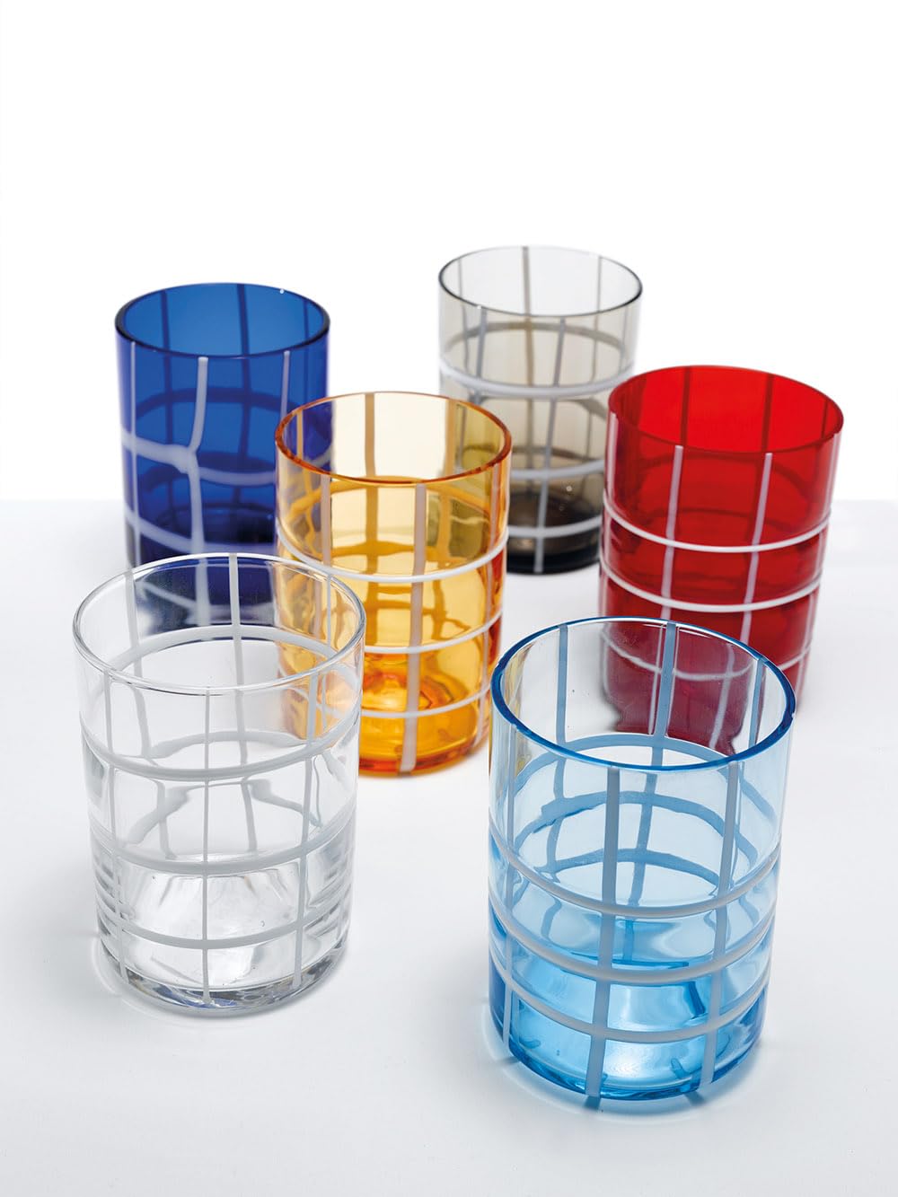 Zafferano - Set di 6 bicchieri Twiddle color acquamarina