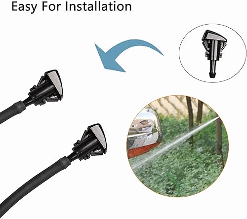 Miniatura 9 de Kit de boquillas para limpiaparabrisas - Boquilla rociadora para limpiaparabrisas con manguera de lavadora de 79 pulgadas y conectores de repuesto