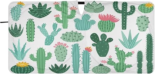 Cactus Plantas - Parasol plegable para parabrisas de automóvil, bloquea los rayos UV, visera para automóvil, accesorios interiores de automóviles,