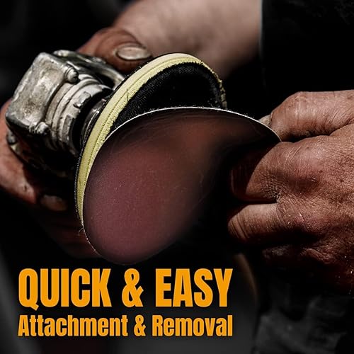 Miniatura 5 de POWERTEC 45124, 6" x 8 agujeros, grano 240, disco de lijado AO Hook & Loop, 25PK