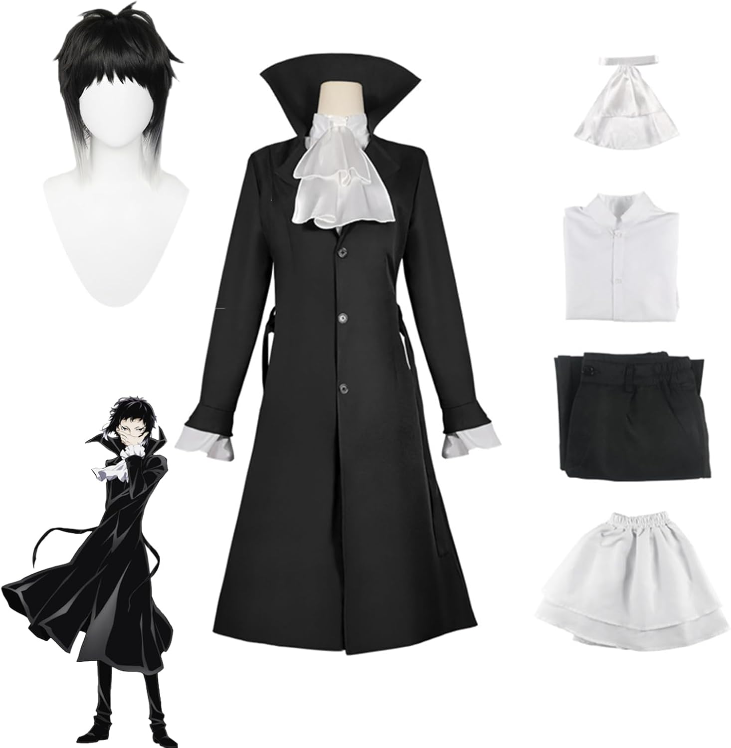 芥川龍之介 文スト コスプレ 衣装 ウィッグ 61dTip9Sb6L._AC_SL1500_.jpg