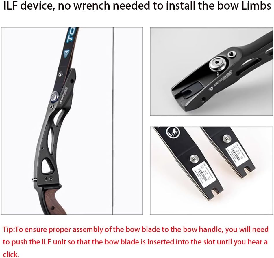 66/68/70 Inch ILF Recurve Bow 18-44lbs Takedown Recurve Bow ILF Bow Riser and Limbs Aluminum Riser Right Handed Bow for Athletic Competition