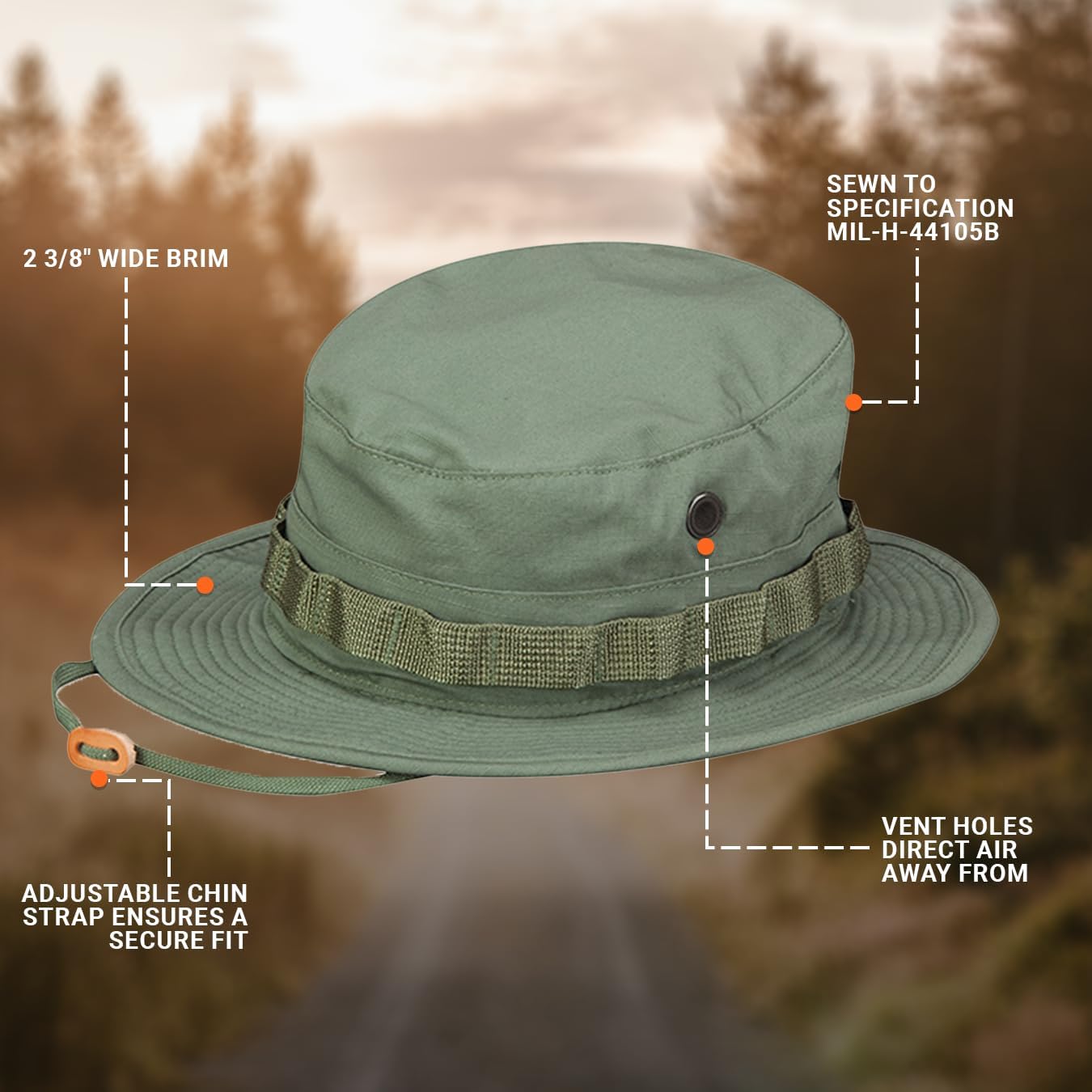 Propper Men's 100-Percent Cotton Boonie, Olive, 7.75 - Image 4