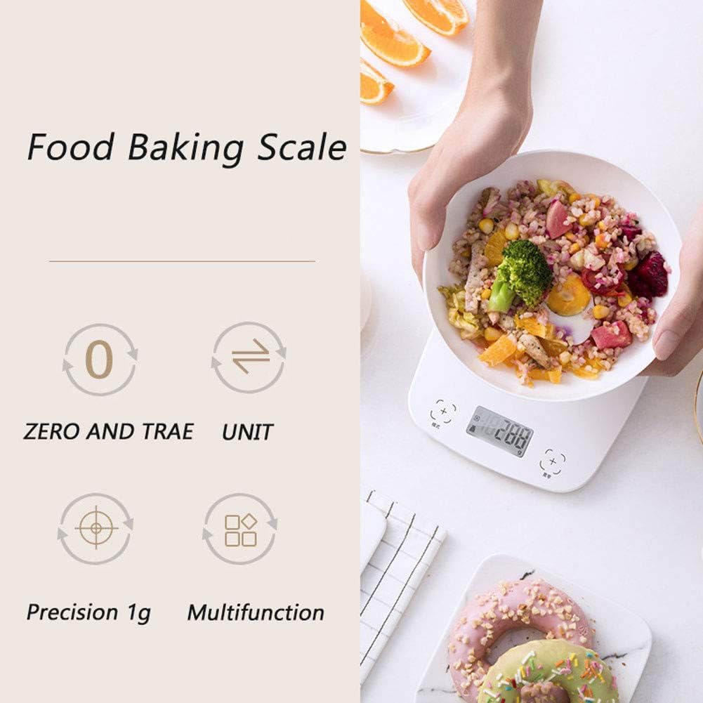 Báscula de Cocina Digital Báscula de precisión for Hornear en el hogar Báscula electrónica Comercial Pesaje de Alimentos con características de Cero y Tara y retroiluminación LED