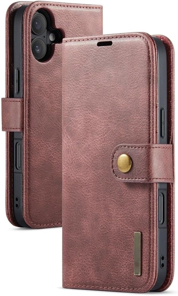 Flip Case for iPhone 17/17 Air/17 Pro/17 Pro Max, Retro Business Leather Case with Card Slots Kickstand Magnetic Detachable Wallet Cover(Brown,17 Air)