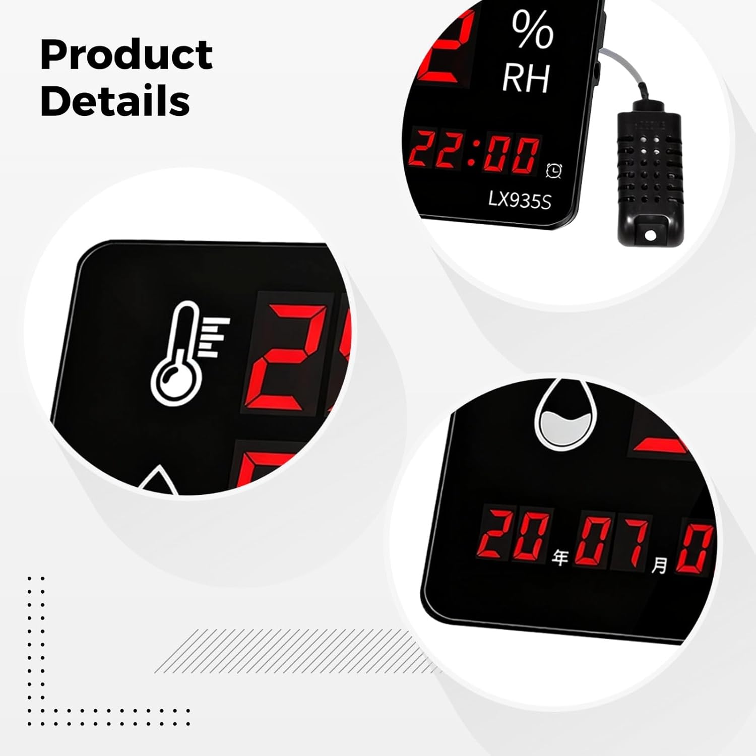 Digital Temp Monitor, External Probe Included, Clear Display