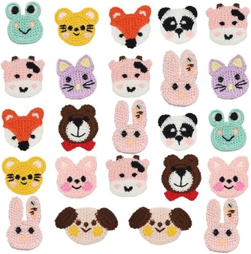 Crochet Applique For Clothes - Animal Patches - Set of 24