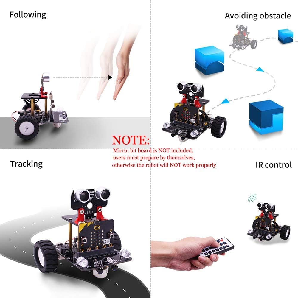 жарылды view diagram of the Yahboom Micro:bit Robot Car Kit components