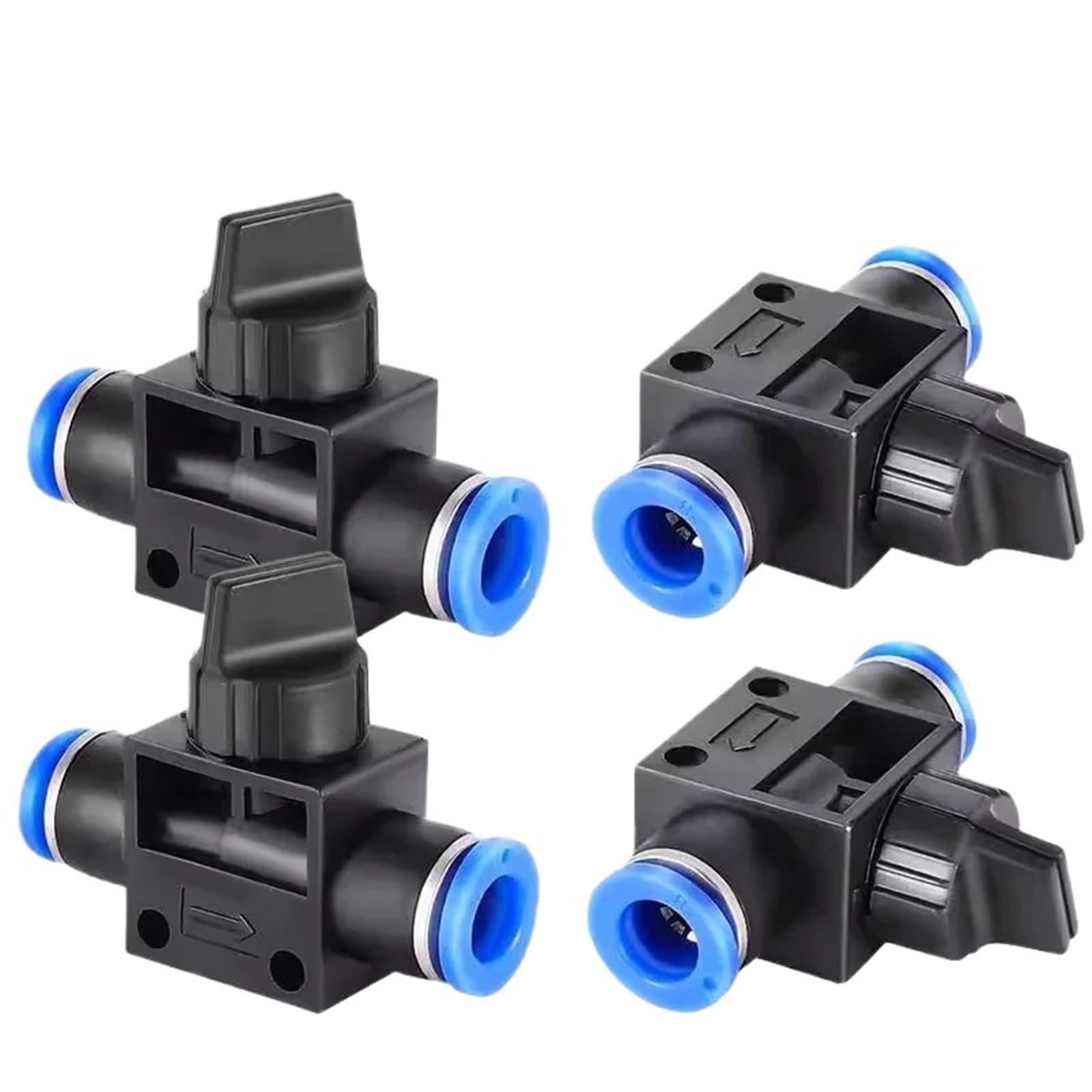 Conector neumático de 2 vías, conector de empuje rápido, manguera de tubo de 4 mm, 6 mm, 8 mm, 10 mm, 12 mm, piezas neumáticas de aire, controlador de interruptor de plástico (HVFF-10, 10 piezas)