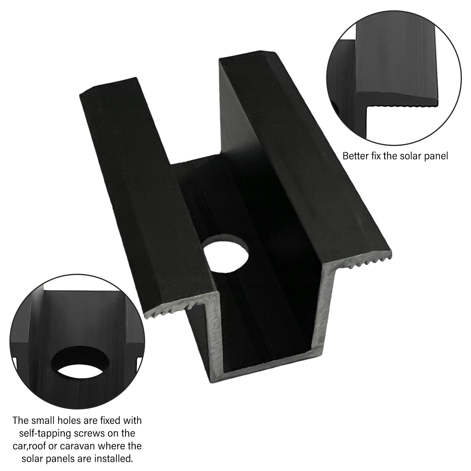 Abrazadera Central Para Panel Solar,20 Piezas Abrazadera Central Solar,Abrazadera Central Para Módulos,Abrazaderas Centrales Para Módulos Solares Para Módulos De 25 A 405MM,Negro