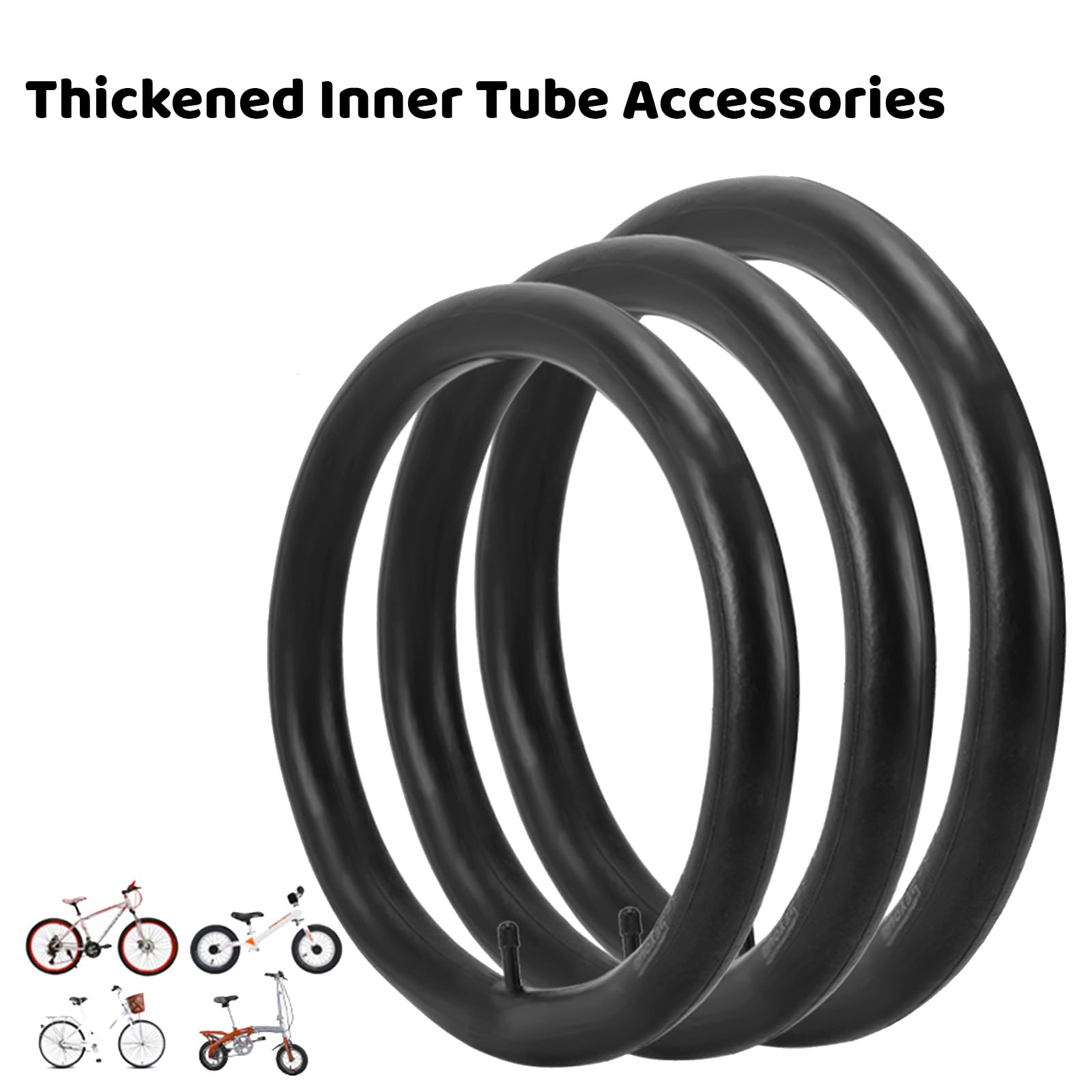 Paquete de 2 cámaras para Bicicleta de 22"/24"/26" x 1.75/1.95/2.125, Cámara Interior con válvula, Neumático de Repuesto a Prueba de Golpes para Bicicleta de montaña,Negro,24"x1.95"