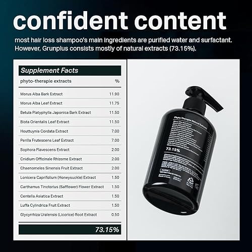 Miniatura 5 de Champú orgánico para pérdida de cabello  Champú para el crecimiento del cabello de 8.45 onzas líquidas para adelgazar el cabello y la caída del