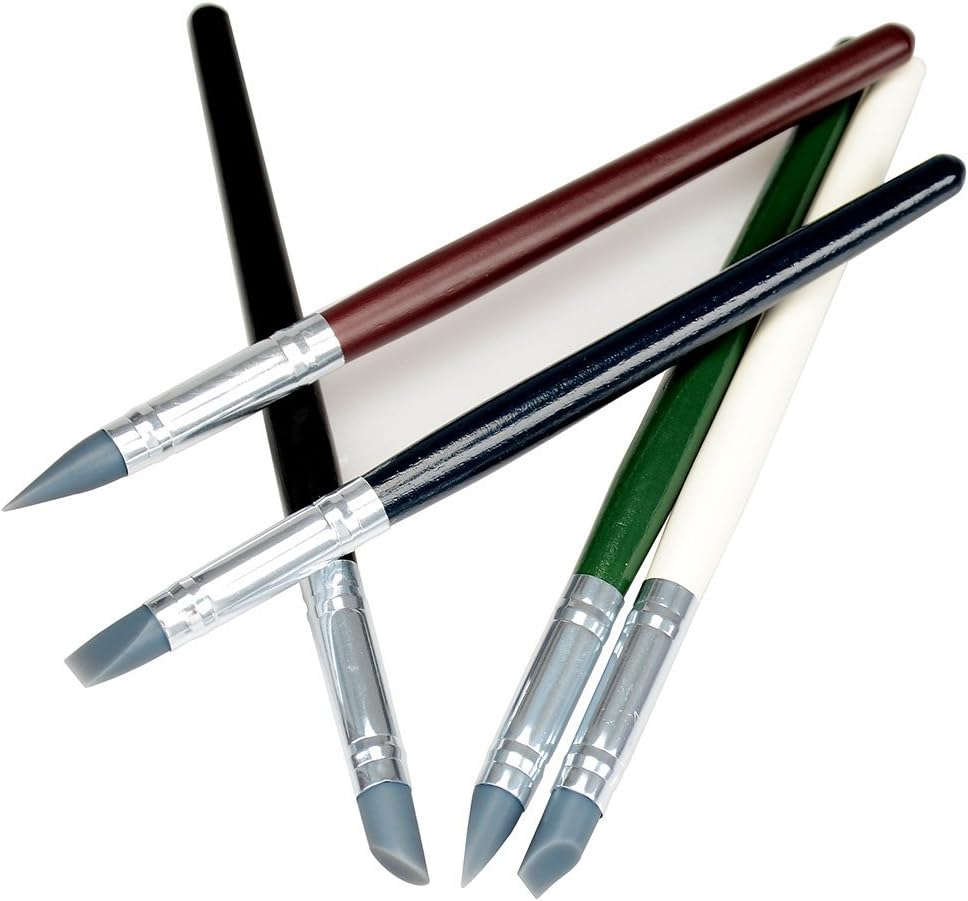 Clay Shaping Tools Color Shapers Modeling Wipe Sculpture Pottery Tools Rubber Tip Paint Brushes Size 6