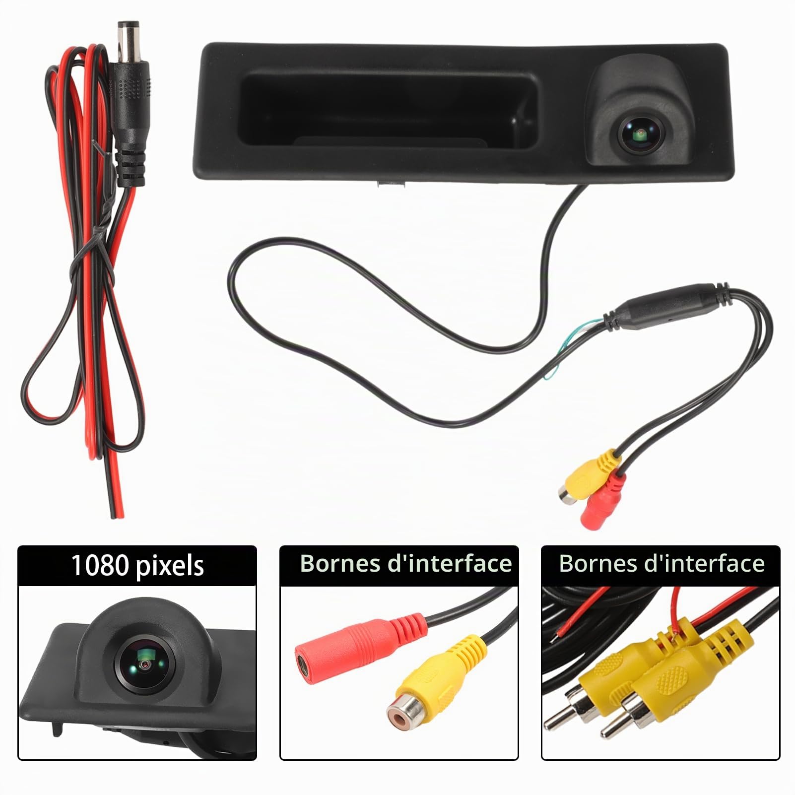 Caméra de recul HD 1080P pour F20-F23, F45-46, F87, F82, F25, F10-11, F07-06, 12-17 ans. Grand angle de 0°, vision nocturne, étanche IP68