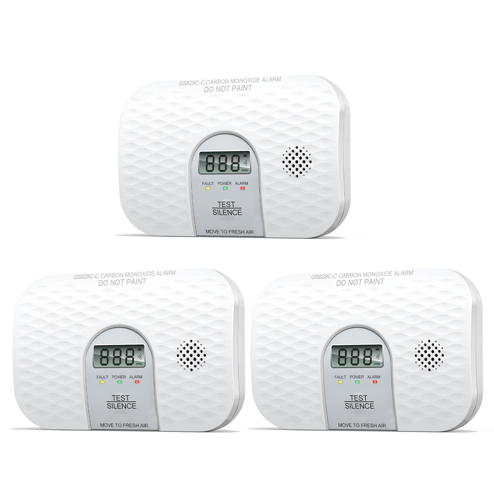 Photo 1 of Portable Carbon Monoxide Detectors, CO Detector Alarm with 5-Year Replaceable Battery & Digital Display for Home, Hotel Rooms & Travel Safety, 3 Packs